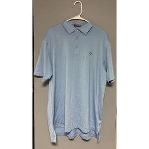Peter Millar‎ Summer Comfort Mens Large Golf Performance Short Sleeve Polo Blue